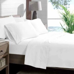 1000tc Egyptian Cotton Bed Sheets in Turkey White Woven Modern Bedsheet Solid Bed Lines